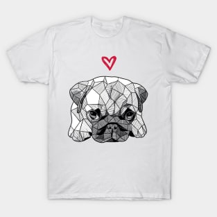 Sketchy Geometric Baby Pug Puppy T-Shirt